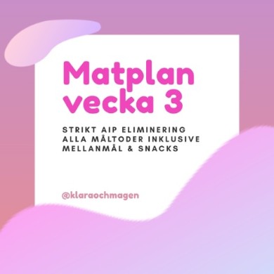 Veckoplanering – vecka 3